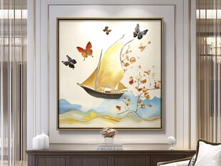 帆船蝴蝶装饰画 雅致家居风