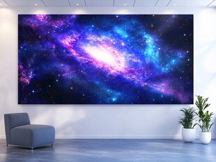 梦幻星空壁画装饰室内空间