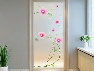 花卉图案玻璃门 清新装饰