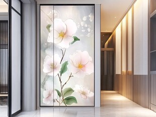 花卉玄关玻璃艺术装饰画