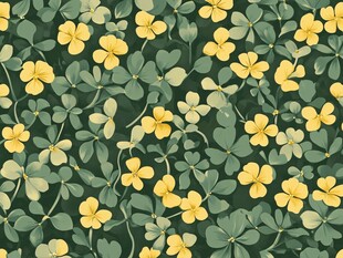 三叶草花卉无缝图案背景