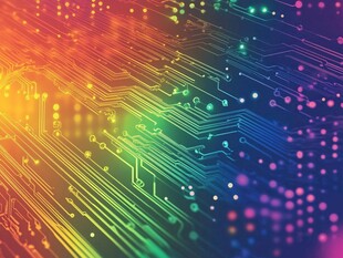炫彩电路板科技背景图