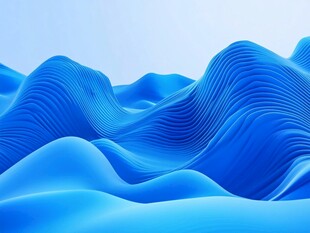 蓝色动感波浪抽象艺术图