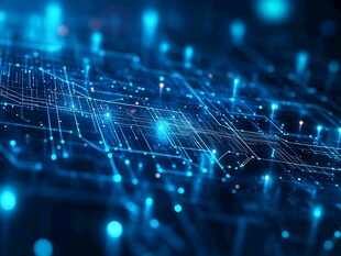 科技感电路板光影背景图