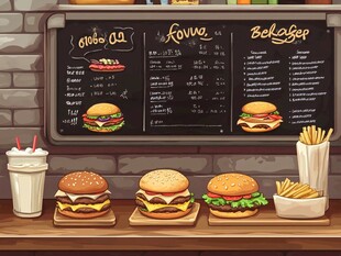 美味汉堡店场景展示