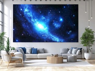 星空壁画装点现代客厅