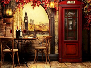 复古英伦风情室内场景