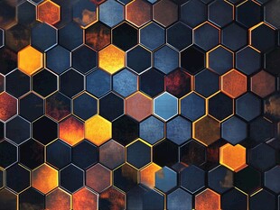 六边形炫彩几何图案背景