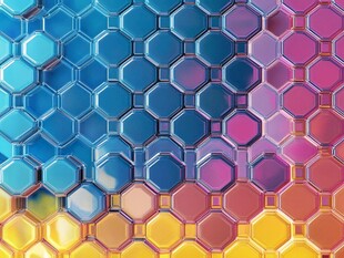 多彩六边形几何纹理背景