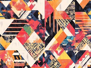 几何拼接多彩抽象图案