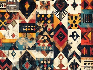 几何民族风多彩图案艺术