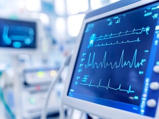 医院心电监护仪屏幕画面