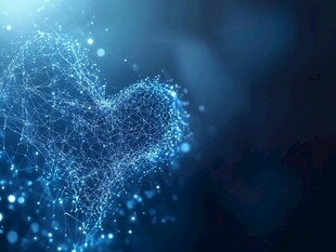 科技感心形粒子背景图