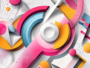 多彩立体几何抽象艺术图案