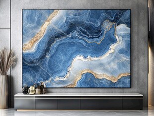 蓝金大理石风艺术挂画