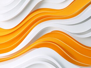 橙白波浪动感抽象背景