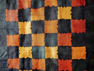 复古拼布图案纹理布料