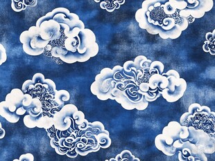 中式蓝白祥云图案纹理