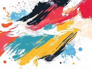 多彩笔触抽象艺术背景图