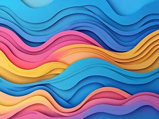 多彩波浪抽象艺术背景图