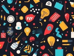 多彩创意元素图案设计