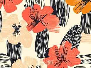 手绘花卉图案的创意背景