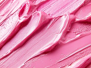 柔滑粉色膏体纹理特写