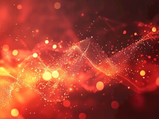 红色炫光动感粒子背景图