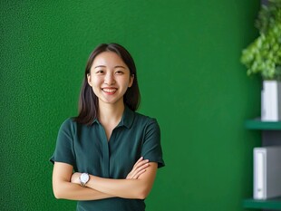 自信微笑的职场女性