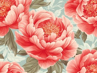 粉色牡丹花无缝图案背景