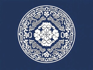 中式传统圆形花纹图案