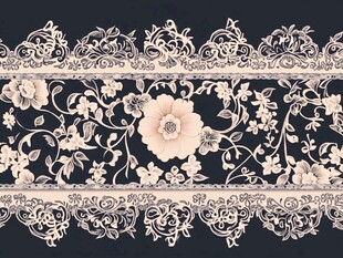 复古花卉精美边框图案