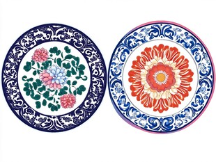 古典花纹瓷盘图案设计