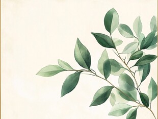 清新绿叶装饰图