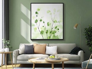 清新绿植挂画装点温馨客厅