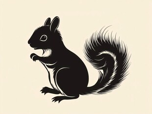 简约松鼠剪影图案设计