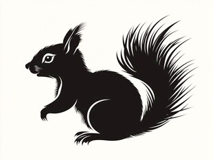 黑色松鼠简约插画形象