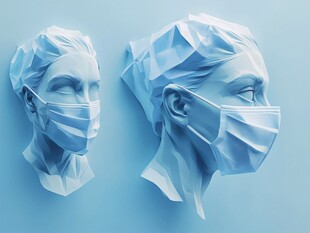 纸艺医护头像造型展示