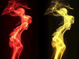 双色火焰舞动艺术画面