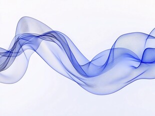 蓝色动感飘逸烟雾线条