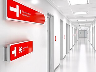 医院走廊指示牌场景