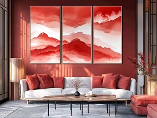 中式客厅的山水装饰画