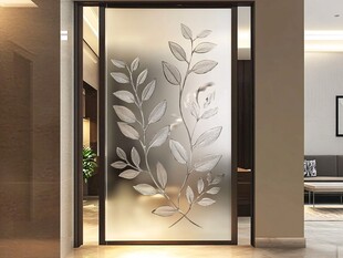 叶花玻璃屏风 精致家居风