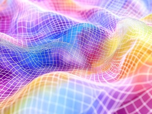 梦幻彩色网格波浪纹理