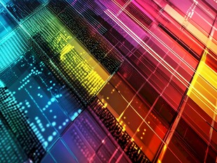 炫彩科技感几何线条背景