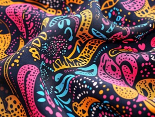 多彩抽象花纹布料图案