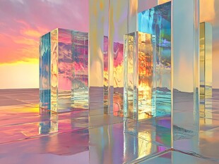 梦幻彩色玻璃建筑景观