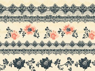 复古蕾丝花卉图案纹理