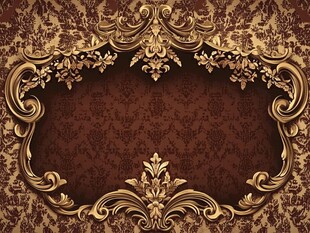 奢华金色复古花纹装饰框