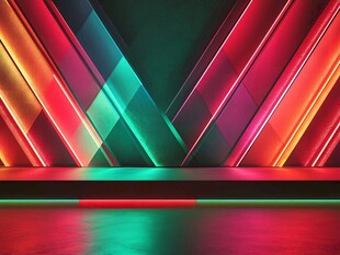 炫彩几何灯光舞台背景
